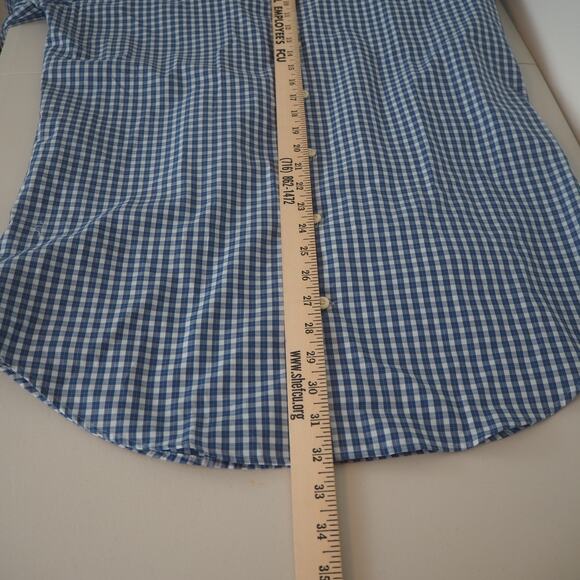 Peter Millar Crown Cotton Blue Plaid Long Sleeve Button Down Shirt Mens Medium - Picture 8 of 9